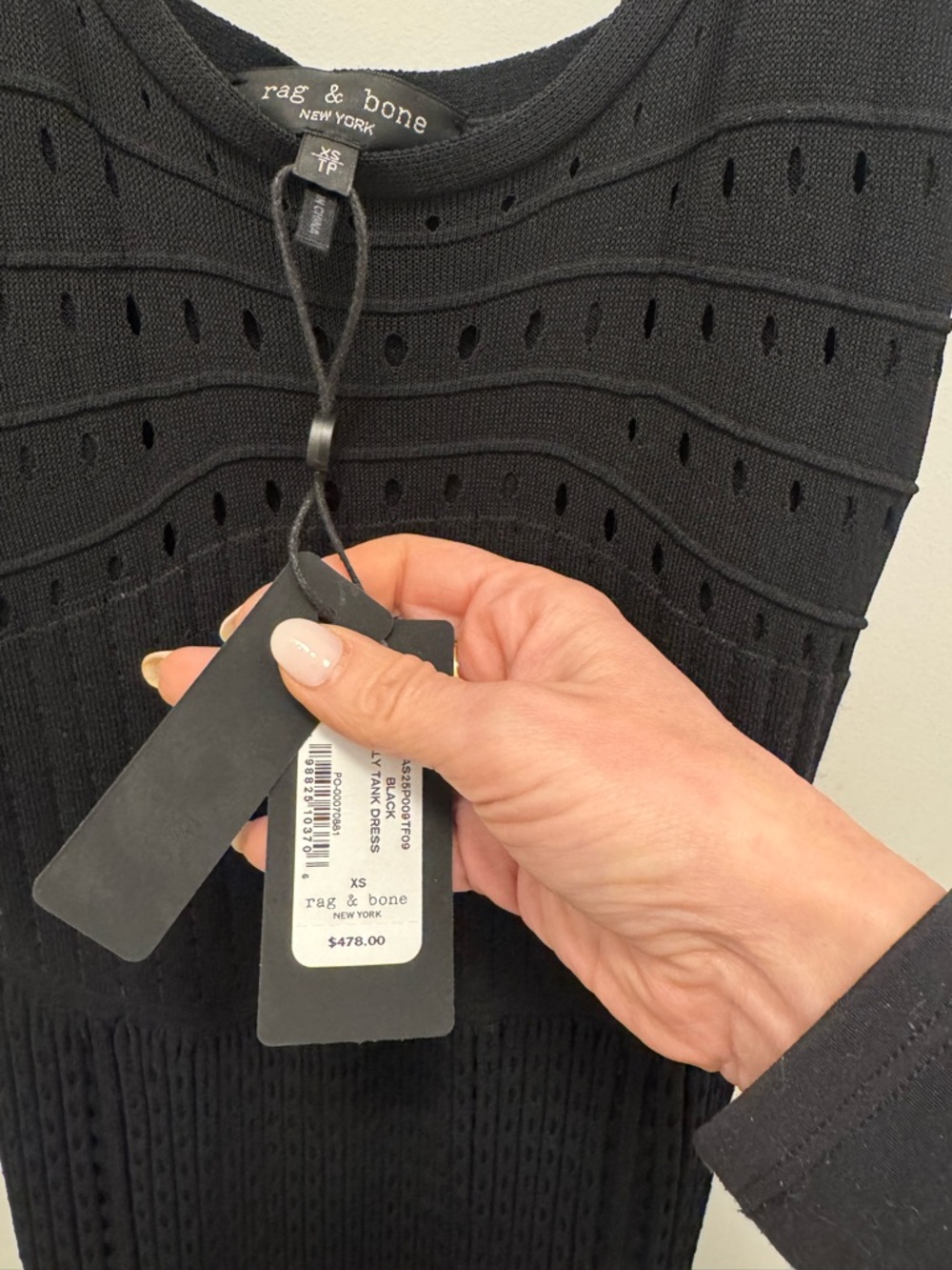 Rag & Bone Aly Tank Dress, Black, XS - Picture 6 of 11